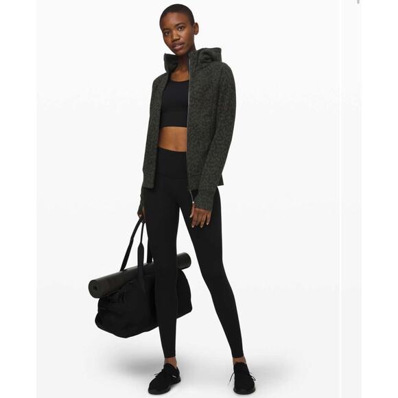 Lululemon Scuba Hoodie SIZE 8 Light Cotton Fleece Camo Evergreen Multi Full Zip - Picture 8 of 9